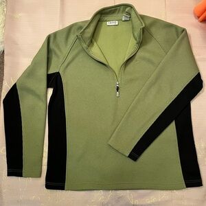 IZOD Perform X,Fleece Lined, 1/4 Zip Green & Black Pullover Size L